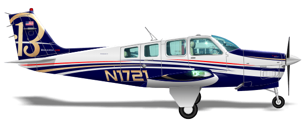 Beechcraft Bonanza A36 N1721 peinture aéronautique aeronautical paint aerostyll