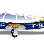 Piper Arrow PA28 F-GIFE peinture par aerostyll aeronautical paint white blue orange blanc bleu aerospeed